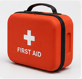 EVA first aid case with recessed logo area